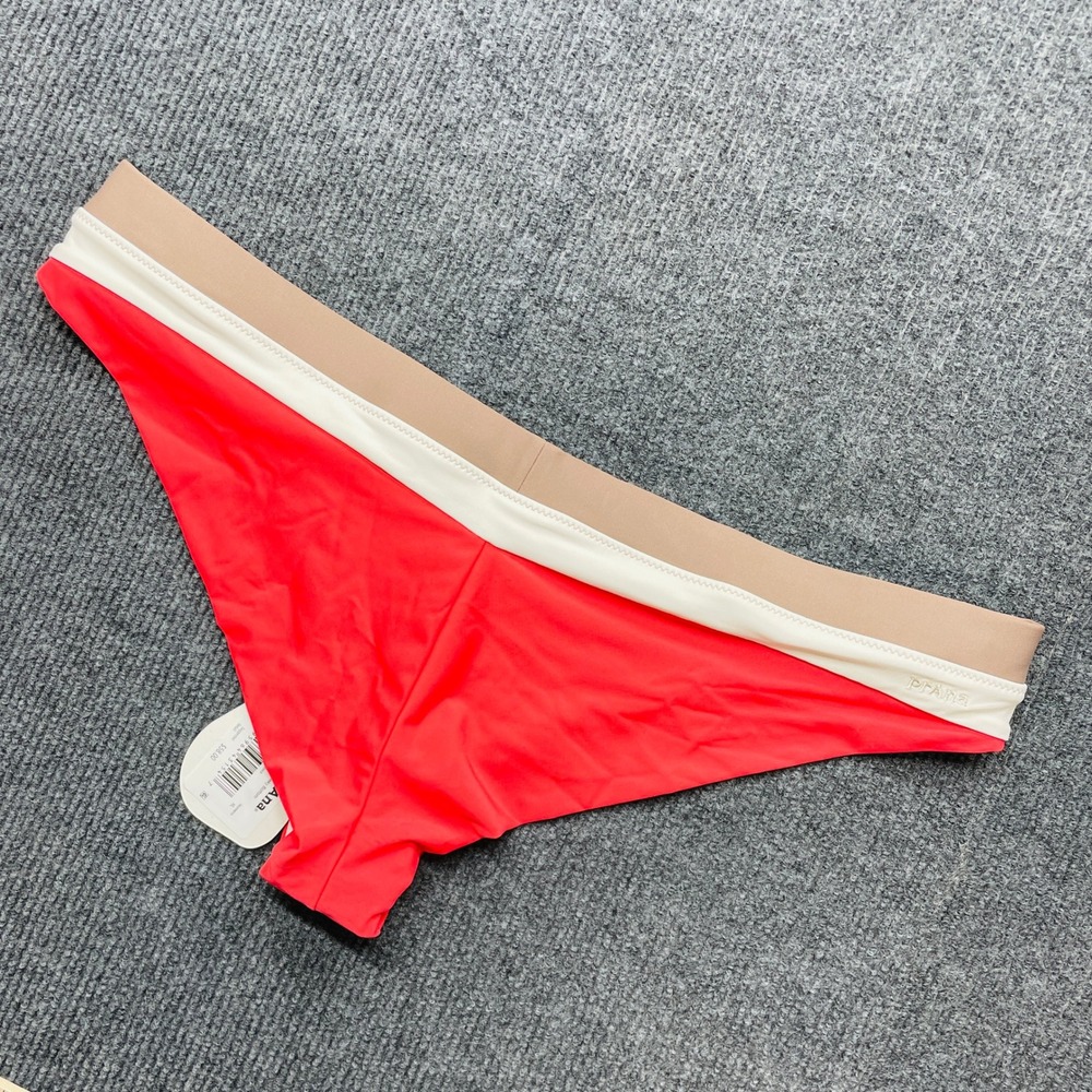 Prana Baja Bound Cheeky Bikini Bottom XL Rose Fire Colorblock New Swimwear